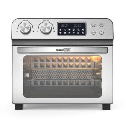 Boyel Living 24 Qt. Silver Stainless Steel Electronic Convection Air Fryer Toaster Oven With Accessories & Recipes Included