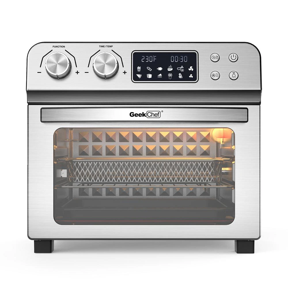Boyel Living 24 Qt. Silver Stainless Steel Electronic Convection Air Fryer Toaster Oven With Accessories & Recipes Included 3 Boyel Living 24 Qt. Silver Stainless Steel Electronic Convection Air Fryer Toaster Oven With Accessories & Recipes Included