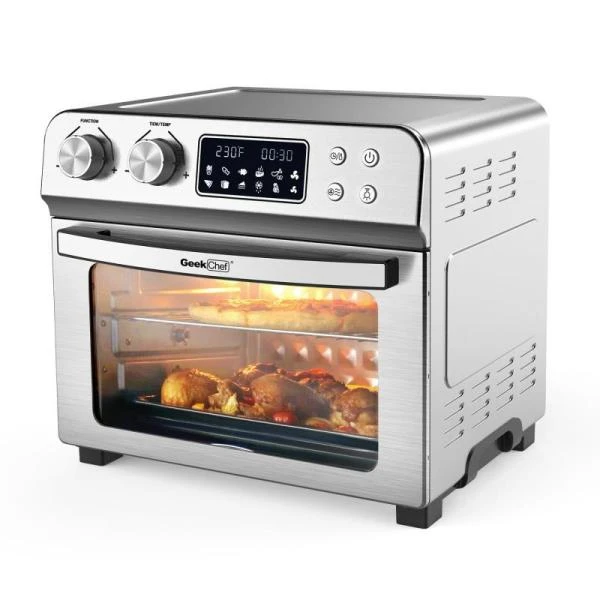 Boyel Living 24 Qt. Silver Stainless Steel Electronic Convection Air Fryer Toaster Oven With Accessories & Recipes Included 4 Boyel Living 24 Qt. Silver Stainless Steel Electronic Convection Air Fryer Toaster Oven With Accessories & Recipes Included - Image 2