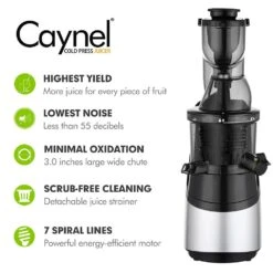 Boyel Living Silver Slow Black Masticating Juicer Cold Press High Yield Vertical Juicer -Tool Discount Store silver boyel living juicers sj44806 1f 1000
