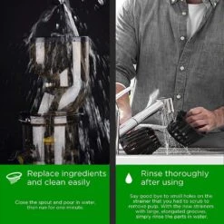 Boyel Living Silver Slow Black Masticating Juicer Cold Press High Yield Vertical Juicer -Tool Discount Store silver boyel living juicers sj44806 44 1000