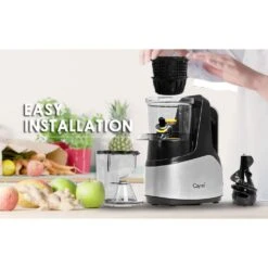 Boyel Living Silver Slow Black Masticating Juicer Cold Press High Yield Vertical Juicer -Tool Discount Store silver boyel living juicers sj44806 fa 1000