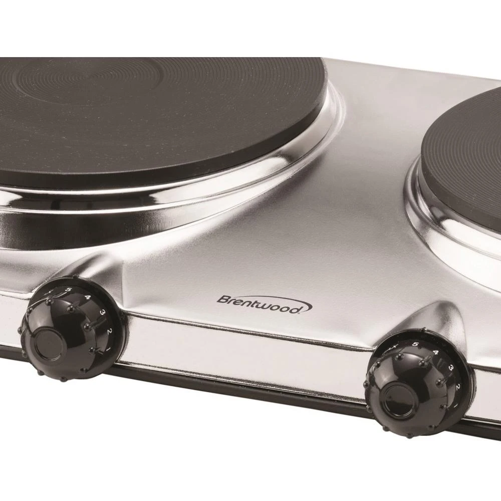 Brentwood Appliances 1440W 2-Burner 7.5 In. Silver Electric Hot Plate 6 Brentwood Appliances 1440W 2-Burner 7.5 In. Silver Electric Hot Plate - Image 4