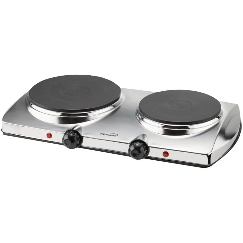 Brentwood Appliances 1440W 2-Burner 7.5 In. Silver Electric Hot Plate 3 Brentwood Appliances 1440W 2-Burner 7.5 In. Silver Electric Hot Plate