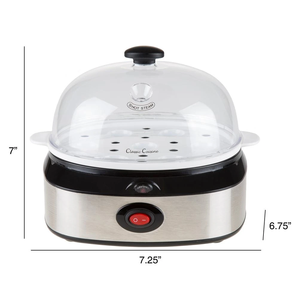 Classic Cuisine 7-Egg Silver Egg Cooker With Automatic Shut-off 6 Classic Cuisine 7-Egg Silver Egg Cooker With Automatic Shut-off - Image 4