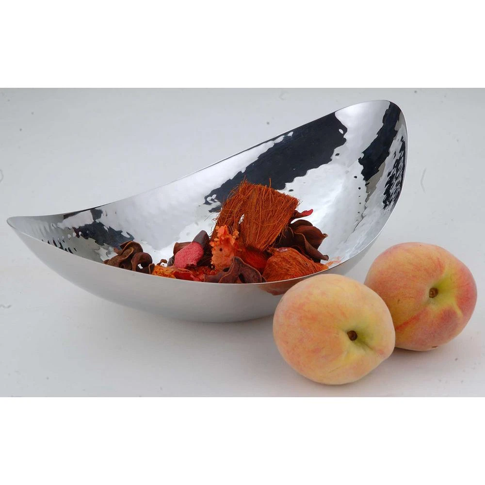 Heim Concept 15.5 In L Stainless Steel Oval Bowl, Hammered 4 Heim Concept 15.5 In L Stainless Steel Oval Bowl, Hammered - Image 2