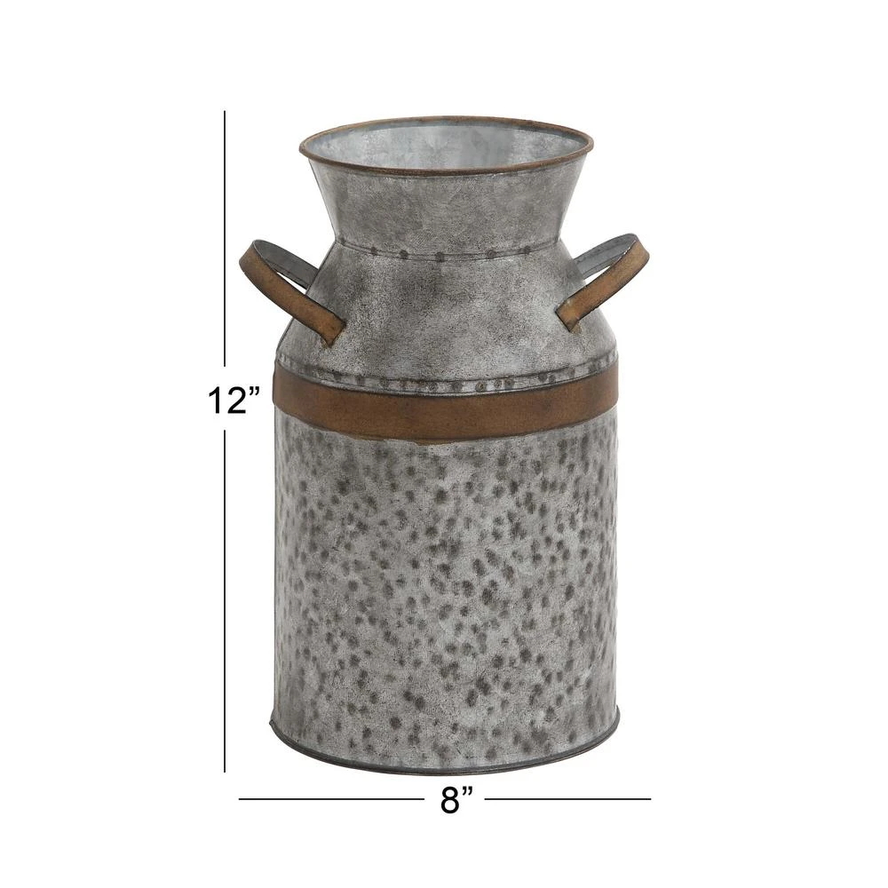 LITTON LANE 8 In. X 12 In. Farmhouse Galvanized Iron Milk Can 6 LITTON LANE 8 In. X 12 In. Farmhouse Galvanized Iron Milk Can - Image 4