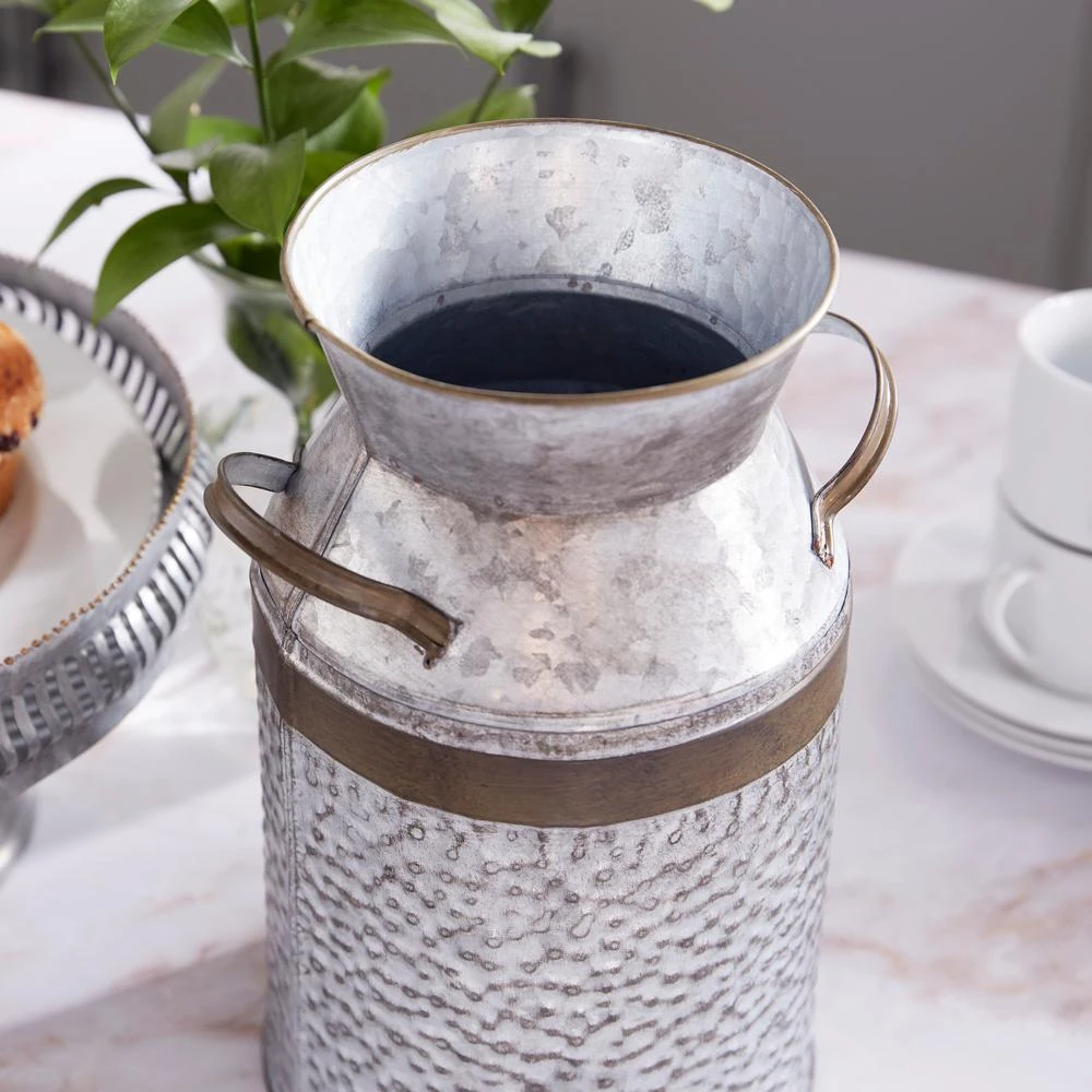 LITTON LANE 8 In. X 12 In. Farmhouse Galvanized Iron Milk Can 7 LITTON LANE 8 In. X 12 In. Farmhouse Galvanized Iron Milk Can - Image 5