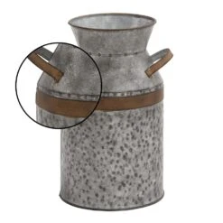 LITTON LANE 8 In. X 12 In. Farmhouse Galvanized Iron Milk Can 9 LITTON LANE 8 In. X 12 In. Farmhouse Galvanized Iron Milk Can -Tool Discount Store silver litton lane decorative bottles 93993 4f 1000