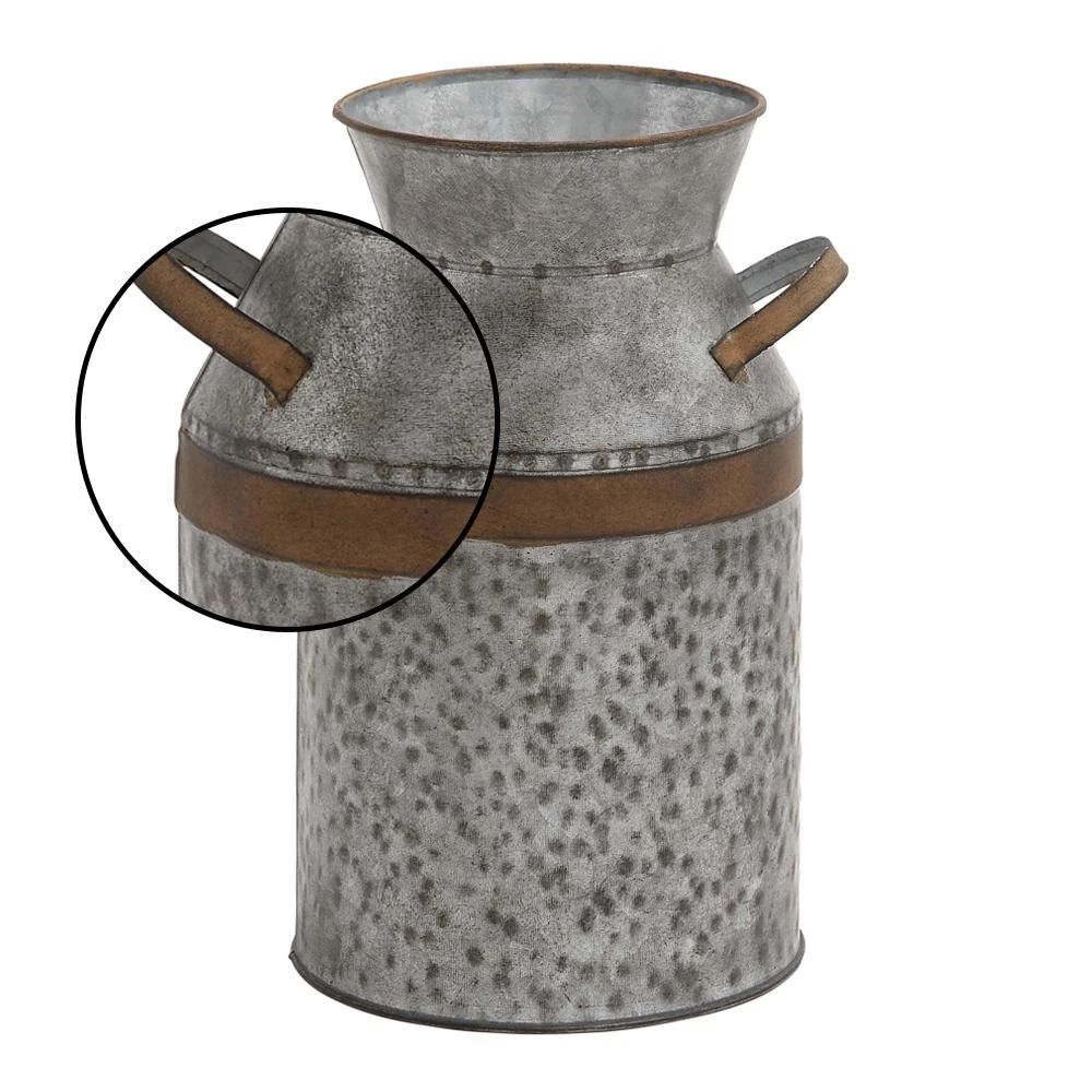 LITTON LANE 8 In. X 12 In. Farmhouse Galvanized Iron Milk Can 5 LITTON LANE 8 In. X 12 In. Farmhouse Galvanized Iron Milk Can - Image 3