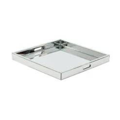 LITTON LANE 20 In. X 2 In. Modern Silver-Finished Decorative Mirror Tray -Tool Discount Store silver litton lane decorative trays 87317 44 1000