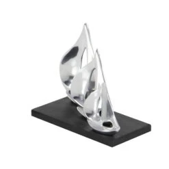 LITTON LANE 9 In. Stylized Sailboats Decorative Sculpture In Polished Silver -Tool Discount Store silver litton lane sculptures 26915 1f 1000