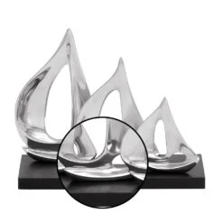 LITTON LANE 9 In. Stylized Sailboats Decorative Sculpture In Polished Silver -Tool Discount Store silver litton lane sculptures 26915 4f 1000