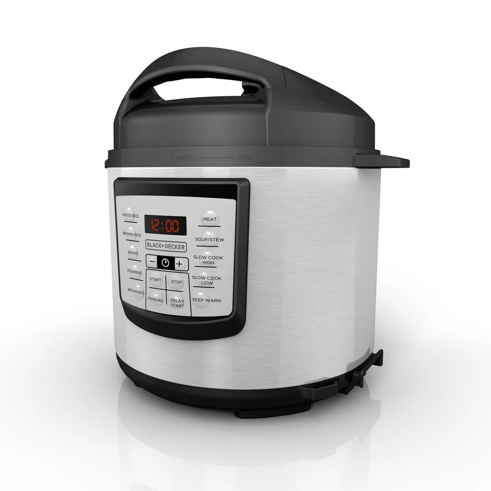 Black & Decker BLACK+DECKER 6 Qt. Stainless Steel Electric Pressure Cooker With Non-Stick Metal Insert 4 Black & Decker BLACK+DECKER 6 Qt. Stainless Steel Electric Pressure Cooker With Non-Stick Metal Insert - Image 2