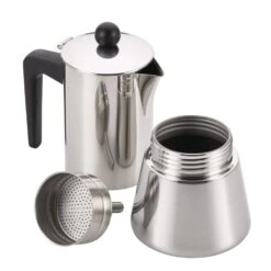 BonJour 6-Cup Stovetop Espresso Maker In Stainless Steel -Tool Discount Store stainless steel bonjour espresso machines 53917 c3 1000