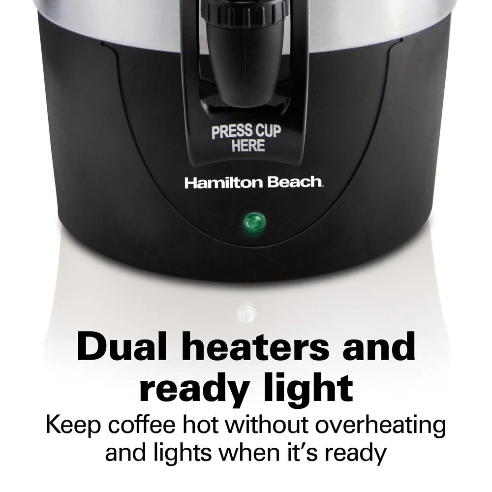 Hamilton Beach 45-Cup Fast Brew Stainless Steel With 1-Hand Dispensing Coffee Urn 9 Hamilton Beach 45-Cup Fast Brew Stainless Steel With 1-Hand Dispensing Coffee Urn - Image 7