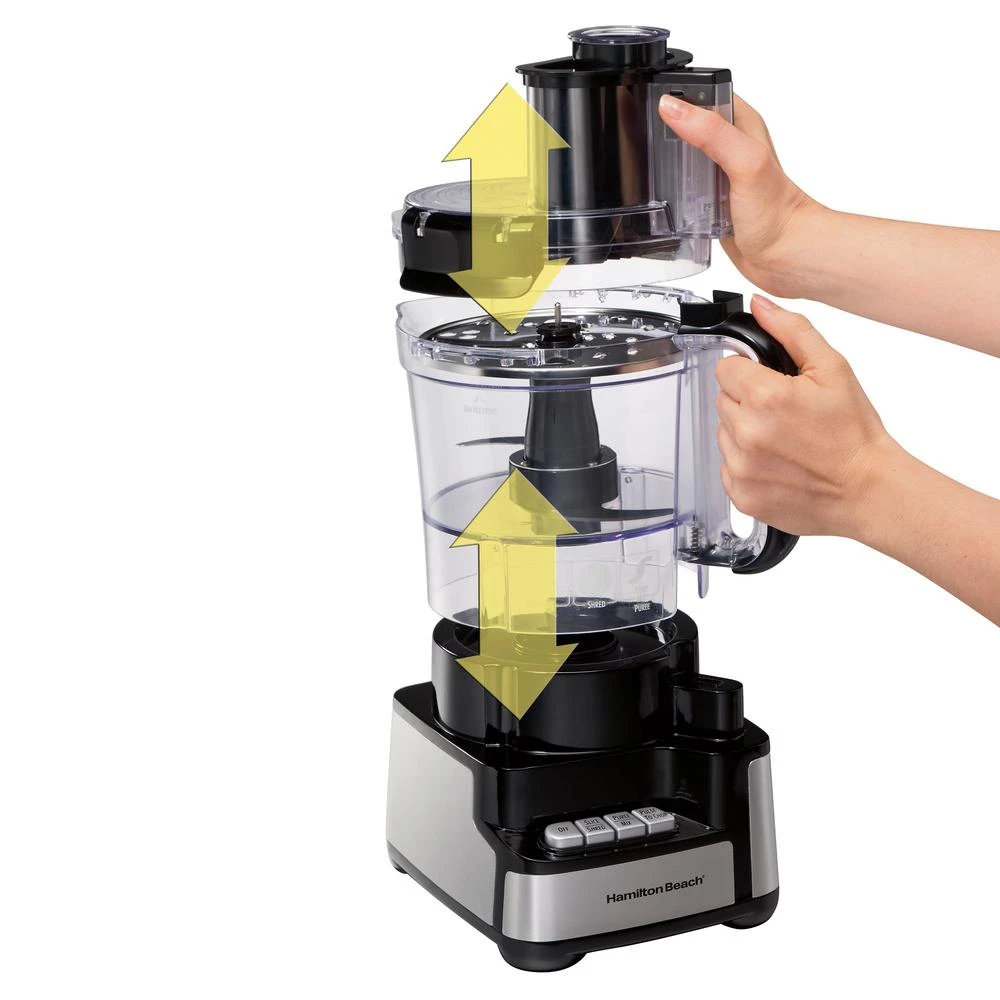 Hamilton Beach Stack And Snap 12-Cup 3-Speed Stainless Steel And Black Food Processor 7 Hamilton Beach Stack And Snap 12-Cup 3-Speed Stainless Steel And Black Food Processor - Image 5