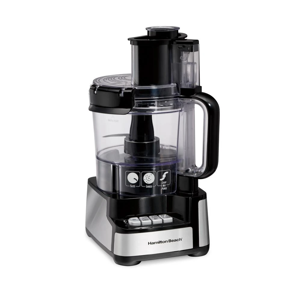 Hamilton Beach Stack And Snap 12-Cup 3-Speed Stainless Steel And Black Food Processor 3 Hamilton Beach Stack And Snap 12-Cup 3-Speed Stainless Steel And Black Food Processor