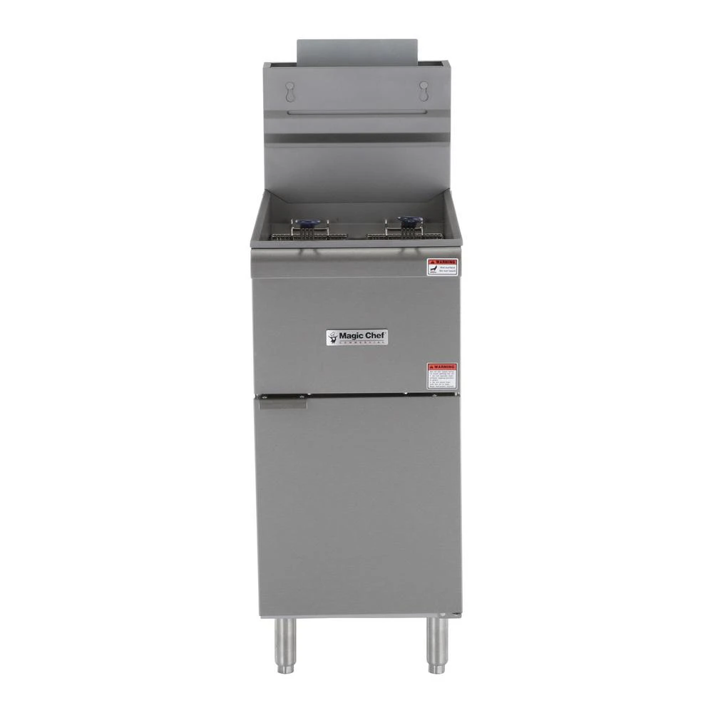 Magic Chef 20.80 Qt. 40 Lbs. Stainless Steel Natural Gas Commercial Fryer 3 Magic Chef 20.80 Qt. 40 Lbs. Stainless Steel Natural Gas Commercial Fryer