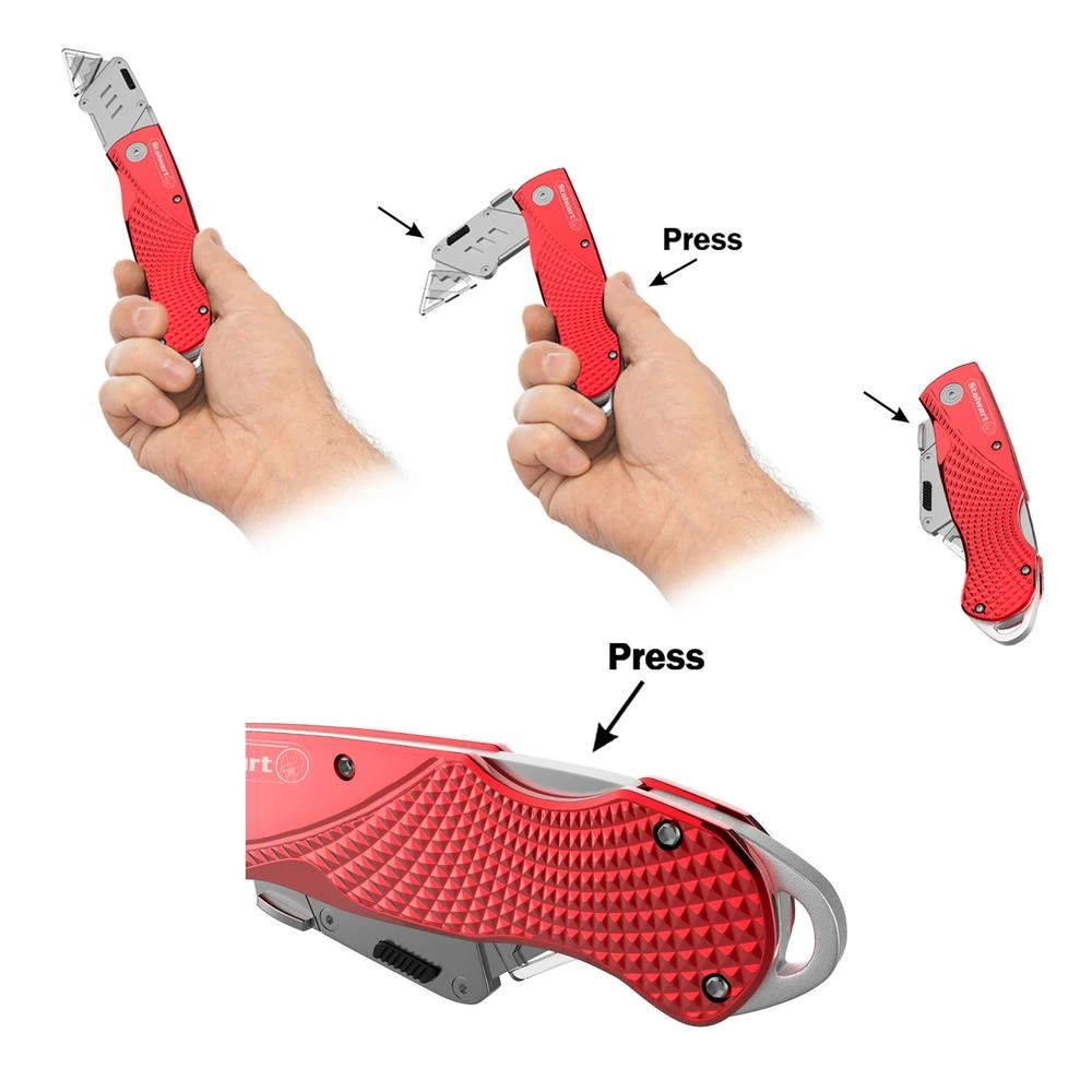 Stalwart Retractable Aluminum Utility Knife Set With 10 Replacement Blades (2-Pack) 5 Stalwart Retractable Aluminum Utility Knife Set With 10 Replacement Blades (2-Pack) - Image 3