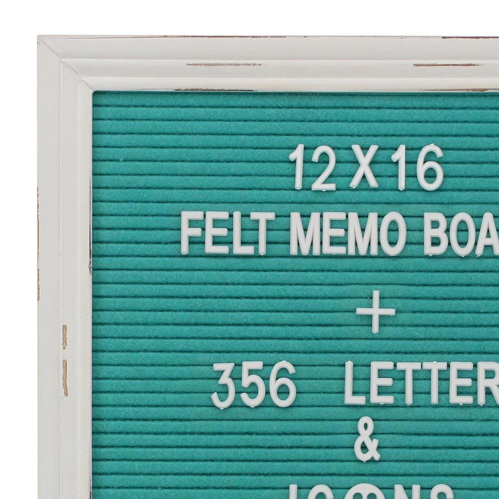 Stonebriar Collection Turquoise Felt Memo Board With White Wash Wooden 7 Stonebriar Collection Turquoise Felt Memo Board With White Wash Wooden - Image 5
