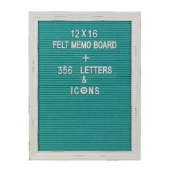 Stonebriar Collection Turquoise Felt Memo Board With White Wash Wooden