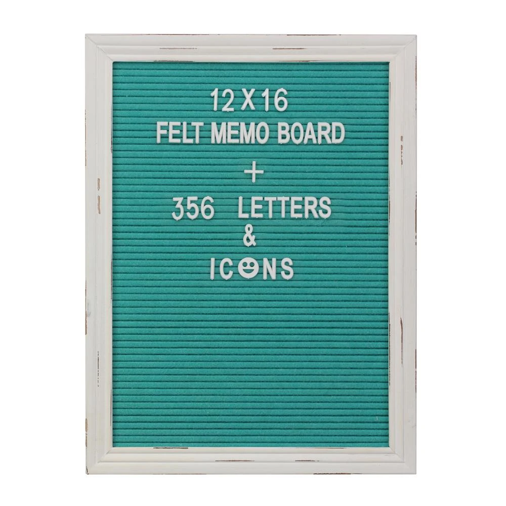 Stonebriar Collection Turquoise Felt Memo Board With White Wash Wooden 3 Stonebriar Collection Turquoise Felt Memo Board With White Wash Wooden