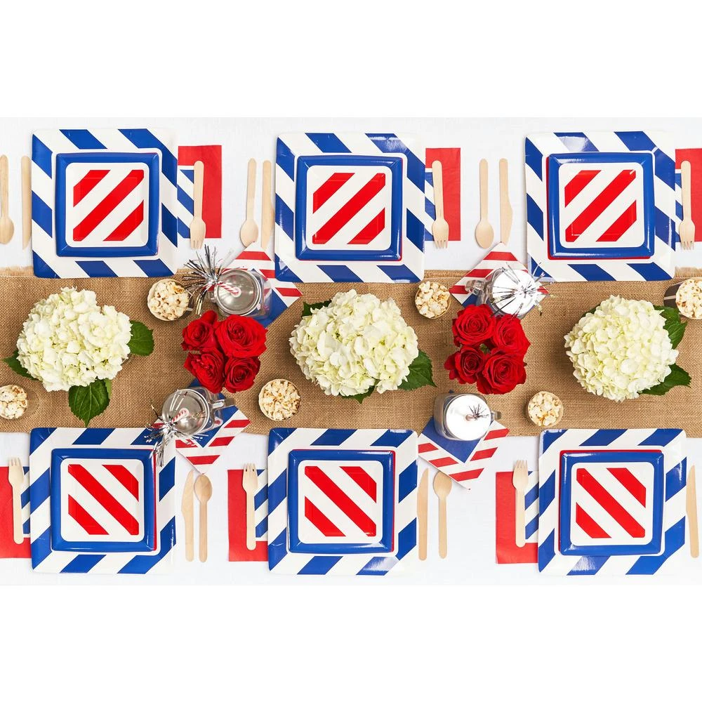 Sugar Plum Party 32-Piece Blue, White And Red Assorted Disposable Cocktail Paper Napkin 5 Sugar Plum Party 32-Piece Blue, White And Red Assorted Disposable Cocktail Paper Napkin - Image 3