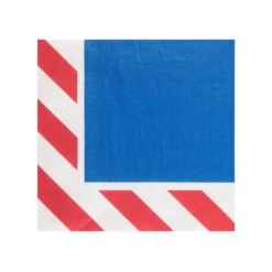 Sugar Plum Party 32-Piece Blue, White And Red Assorted Disposable Cocktail Paper Napkin
