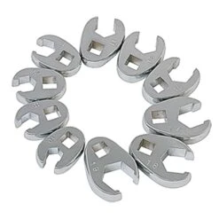 SUNEX TOOLS 3/8 In. Drive Metric Crowfoot Flare Nut Wrench Set (10-Piece)