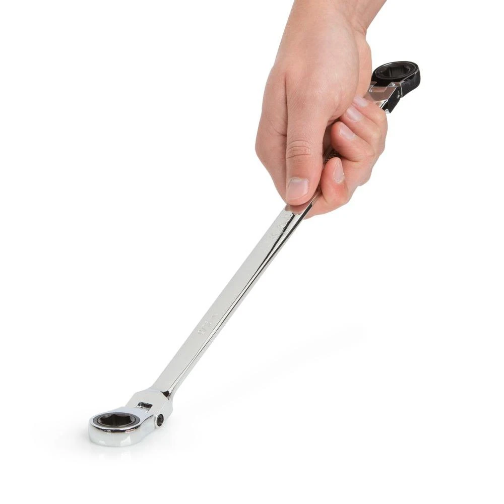 TEKTON 9/16 In. X 5/8 In. Extra Long Flex-Head Ratcheting Box End Wrench 10 TEKTON 9/16 In. X 5/8 In. Extra Long Flex-Head Ratcheting Box End Wrench - Image 8