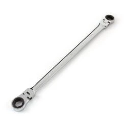 TEKTON 9/16 In. X 5/8 In. Extra Long Flex-Head Ratcheting Box End Wrench