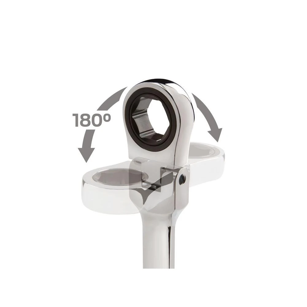 TEKTON 9/16 In. X 5/8 In. Extra Long Flex-Head Ratcheting Box End Wrench 4 TEKTON 9/16 In. X 5/8 In. Extra Long Flex-Head Ratcheting Box End Wrench - Image 2