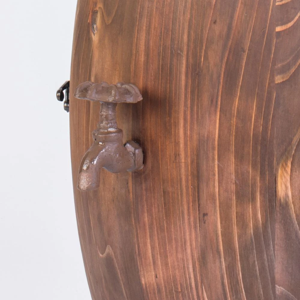 Vintiquewise Wooden Barrel Shaped Vintage Decorative Wine Rack Storage 7 Vintiquewise Wooden Barrel Shaped Vintage Decorative Wine Rack Storage - Image 5