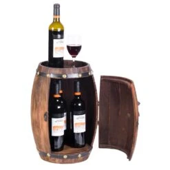 Vintiquewise Wooden Barrel Shaped Vintage Decorative Wine Rack Storage 11 Vintiquewise Wooden Barrel Shaped Vintage Decorative Wine Rack Storage -Tool Discount Store vintiquewise wine racks qi003659 4f 1000