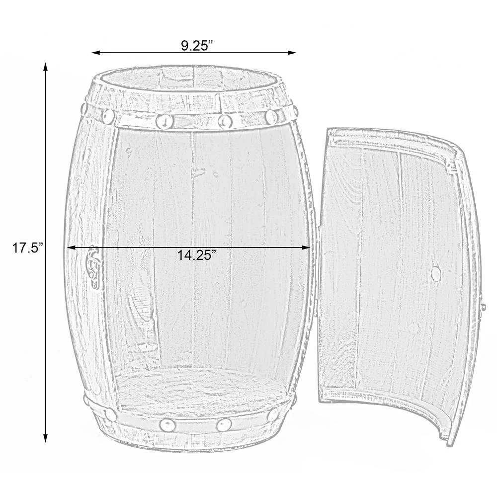 Vintiquewise Wooden Barrel Shaped Vintage Decorative Wine Rack Storage 9 Vintiquewise Wooden Barrel Shaped Vintage Decorative Wine Rack Storage - Image 7