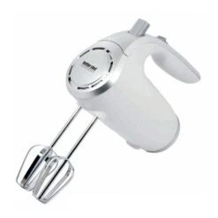 Better Chef 5-Speed 150-Watt White Hand Mixer With Silver Accents