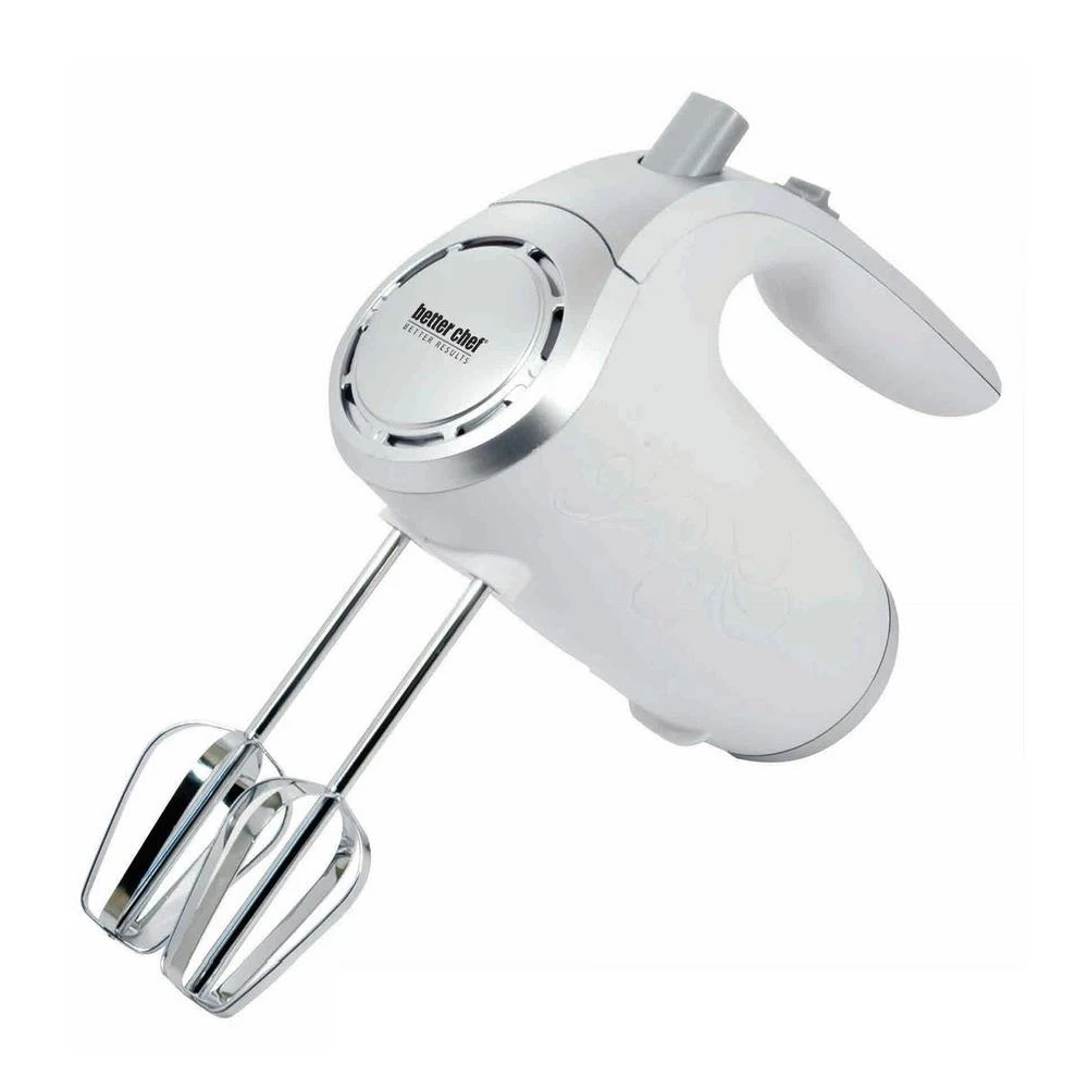 Better Chef 5-Speed 150-Watt White Hand Mixer With Silver Accents 3 Better Chef 5-Speed 150-Watt White Hand Mixer With Silver Accents