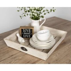Kate And Laurel Woodmont White Decorative Tray