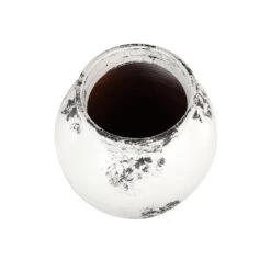 LITTON LANE Black And White Stoneware Floor Decorative Vase With Textured Brushstroke Detail -Tool Discount Store white litton lane vases 62822 1f 1000