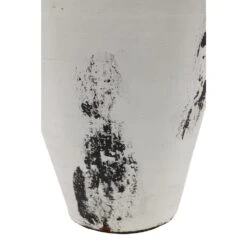 LITTON LANE Black And White Stoneware Floor Decorative Vase With Textured Brushstroke Detail -Tool Discount Store white litton lane vases 62822 4f 1000