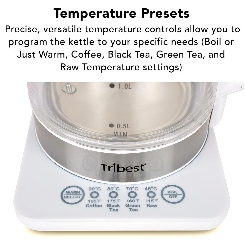 Tribest 6-Cup White Raw Tea Kettle 8 Tribest 6-Cup White Raw Tea Kettle - Image 6